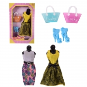 Одяг для ляльок типу барбі "Плаття та сумочка"
