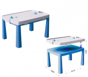 Пластиковый стол с насадкой для аэрохоккея синий