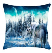 Подушка 3D "Волк в лесу"
