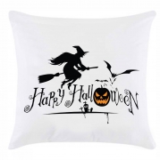 Подушка Happy Halloween "Ведьма на метле"