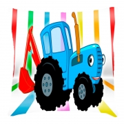 Подушка Синий трактор из мультфильма