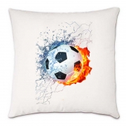 Подушка "Футбольный мяч" огнем и водой