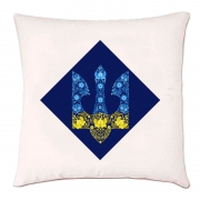 Подушка "Герб Украины с цветами"