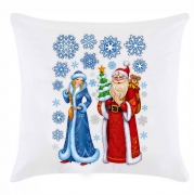 Подушка новогодняя "Дед мороз и снегурочка"