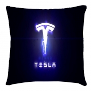 Подушка с 3Д принтом "Логотип Tesla"