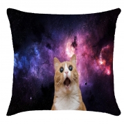 Подушка з принтом 3Д "Кіт у космосі"