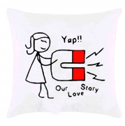 Подушка с принтом Yap!! Our love story
