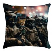 Подушка с принтом "Коты военные"