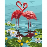 Рисование по номерам "Пара фламинго"