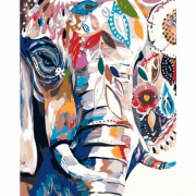 Роспись красками по номерам "Абстрактный слон"
