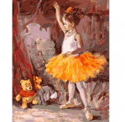 Роспись красками по номерам "Маленькая балерина"