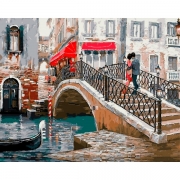 Роспись красками по номерам "Пара на мосту в Венеции"