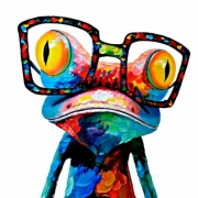 Роспись красками по номерам "Поп-арт: Лягушонок в очках"