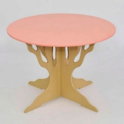 Стол в форме дерева с круглой столешницей Розовый