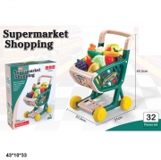 Тележка детская для супермаркета с продуктами