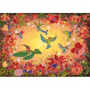 Ткань с нанесенным рисунком-схемой  "Райские птицы"  для вышивания бисером