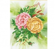Ткань с нанесенным рисунком-схемой   "Розы"  для вышивания бисером