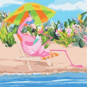 Творчество картина по номерам "Фламинго на отдыхе"