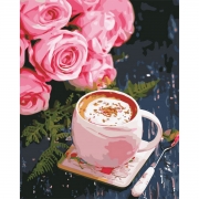 Творчество картина по номерам "Кофе и розы"