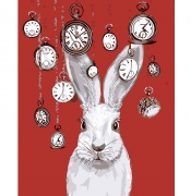 Творчість картина за номерами "Кролик і годинник"