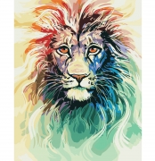 Творчество картина по номерам "Цветной лев"