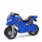 Велобег мотоцикл с сигналом синий