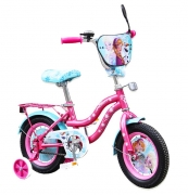 Велосипед 12" для девочки с доп колесами "FROZEN"