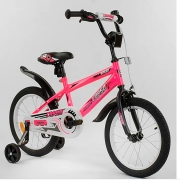 Велосипед 16" дюймов 2-х колёсный "CORSO" Розовый
