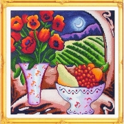 Вышивка крестиком "Цветы и фрукты"