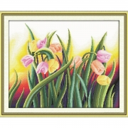 Вышивка крестиком "Яркие тюльпаны"