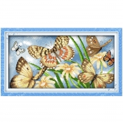Вышивка крестом "Цветы и бабочки"