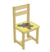 Дерев'яний стілець для дітей "Жовтий"